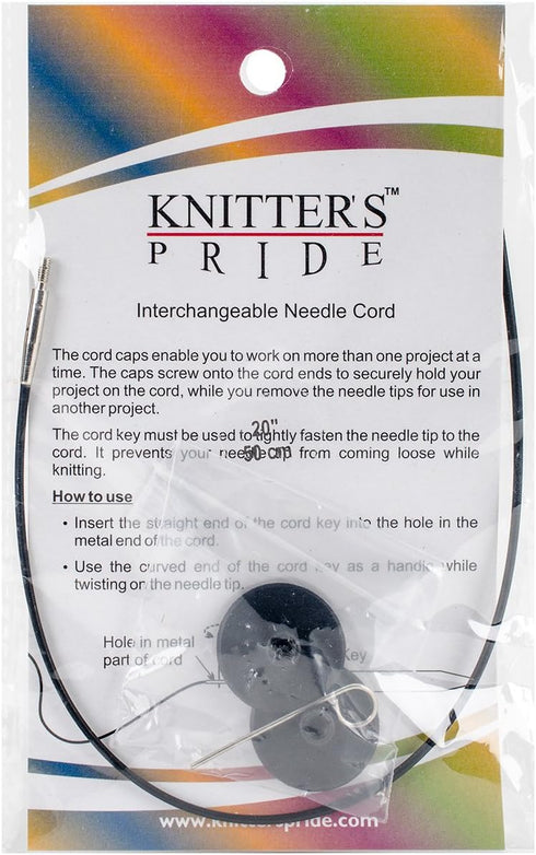 Knitter's Pride Interchangeable Cords 11" (20" w/tips) Black...