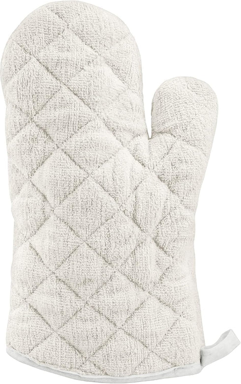 New Star Foodservice Oven Mitts with Extra Defense, up to 400F, Set of 2 (Tan (Terry Cloth), 13-Inch (Set of 2))...