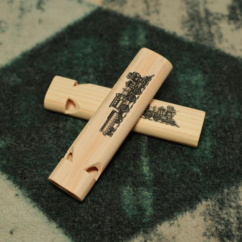Wooden Train Whistle-2Tones 5.75" Length-Wood Train Whistle for Kids,Stocking Stuffers,Train Party Favors,Noisemakers,Theme Birthday Decorations,e...