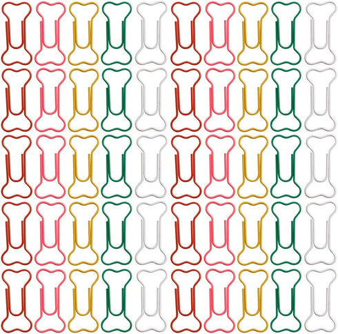 50 Pieces Paper Clips Metal Paper Clips Office Paper Clips Bone Shape Paper Clips for Bookmark Office School Notebook(Large Size, Multicolor)...