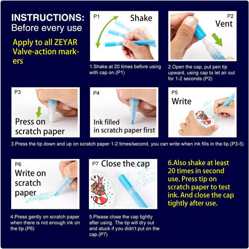 ZEYAR Acrylic Paint Pens, Extra Fine, 24 Colors, Permanent & Waterproof Ink, AP Certified, Works on Rock, Wood, Glass, Metal, Ceramic and Non poro...