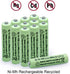 1.2V AAA 600mAh NI-MH Rechargeable Battery for Outdoor Solar Lights,Garden Lights, Remotes, Mice (Green 12 PCS)...