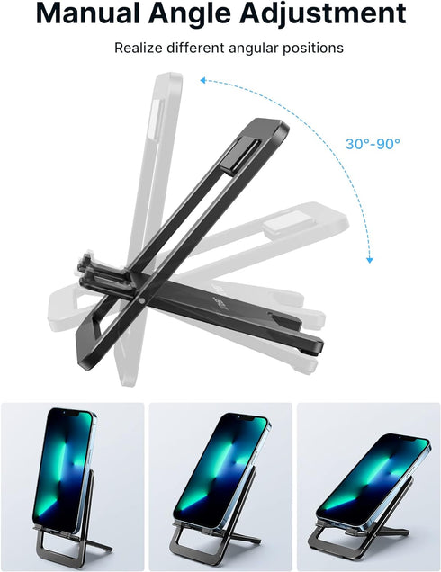 JSAUX Cell Phone Stand Foldable Aluminum Adjustable Phone Holder for Desk Black......