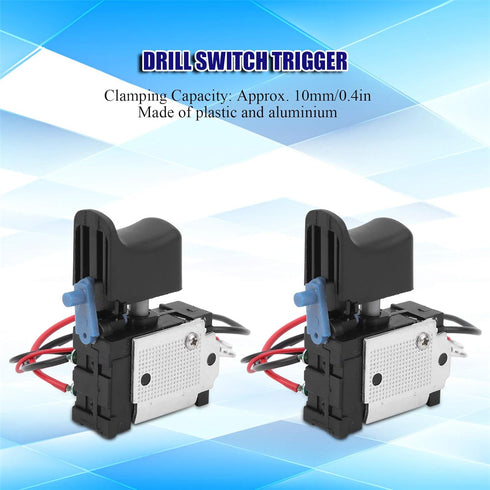 Drill Switch 2pcs Power Tool Switch with lighting function great replacements of the old or damaged drill bits...
