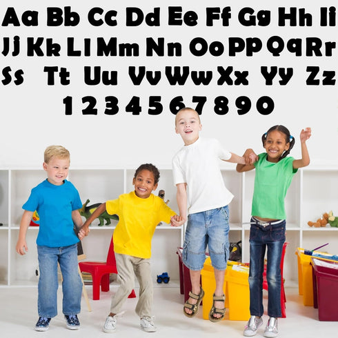 260 PCS Bulletin Board Letters for Classroom 4” Letters Combo Pack Set Classic Black Classroom Decorations Alphabet Numbers Symbols Letters for Bu...