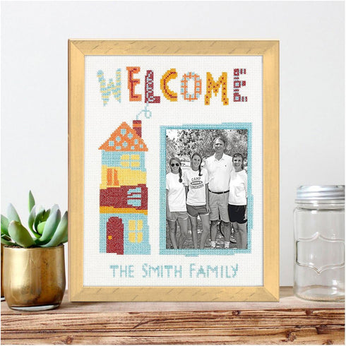 Dimensions 70-35349 Welcome Home Counted Cross Stitch Photo Frame Kit, 8" x 10"...