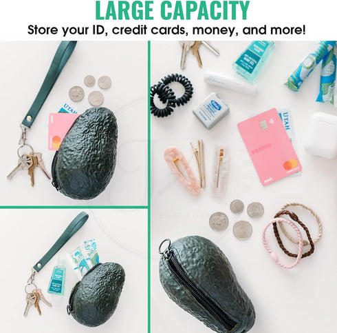 Avocado Coin Purse For Women/Avocado Gifts Wallet Purse Coin Pouch /Vegan Gifts or Keto Gifts Keychain /Novelty Purse Pouch Wristlet Wallets for W...