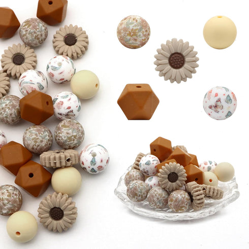David accessories Silicone Beads 15mm Silicone Beads Bulk Round Hexagon 14mm Silicone Beads for Keychain Pens Lanyards Bracelet Necklace Jewelry M...