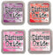 Tim Holtz Ranger Distress Oxide Ink Bundle - Four 3" x 3" Pads (D : Seedless Preserves, Candied Apple, Pickled Raspberry, and Worn Lipstick)...
