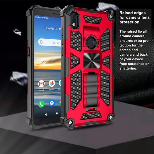 Ailiber Alcatel Axel(5004R) Phone Case, Compatible with Cricket Alcatel Lumos(DALN5023), Rugged Case with Kickstand, Magnetic Mount, Red...