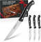 HAUSHOF Steak Knives Set of 4, Premium Stainless Steel Serrated Steak Knife Set with Gift Box, Full Tang and Ergonomic Handle, Gifts Knife Set for...