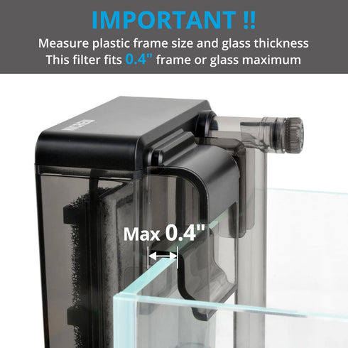 NICREW Slim Aquarium Filter, Quiet Fish Tank HOB Filters for up to 5 Gallon Aquariums, Adjustable Flow, 42 GPH, 3W...
