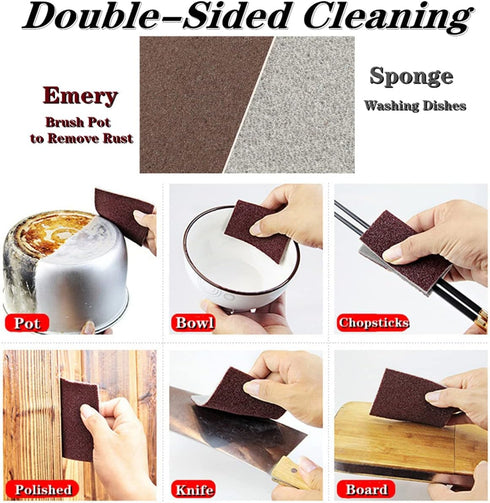 5 Pack Nano Carborundum Sponge, Emery Sponge Brush Eraser Scrub, Kitchen Magic Cleaning Sponge for Removing Rust Cleaning Pots and Pans, 2022 New ...