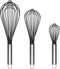 Silicone Whisk, Heat Resistant Stainless Steel Wire Whisk Set of 3, Kitchen Cooking Whisks No Scratch, Non-stick Cookware Balloon Egg Beater for B...