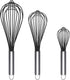 Silicone Whisk, Heat Resistant Stainless Steel Wire Whisk Set of 3, Kitchen Cooking Whisks No Scratch, Non-stick Cookware Balloon Egg Beater for B...