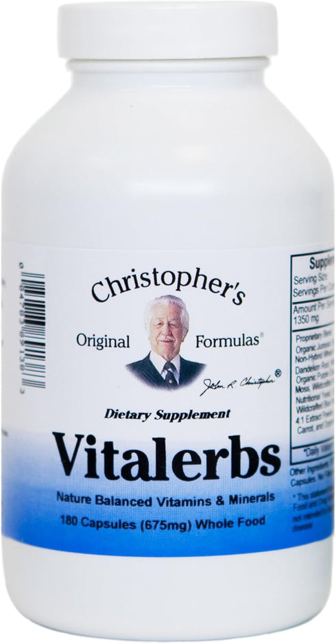 Christopher's Original Formulas Vitalerbs, Nutrient-Rich Herbal Supplement, 180 Veg Caps...