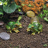 2pcs Mini Frog Statues Miniature Resin Frogs Small Frog Figurine Animal Sculpture Artificial Frog Statue for Garden Yard Micro Fairy Garden Orname...