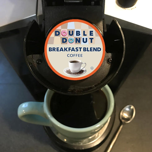 Double Donut Breakfast Blend Fresh Medium Roast Coffee SingleServe Pods for Keurig K Cup Brewer Machines 24 Capsules per Box...