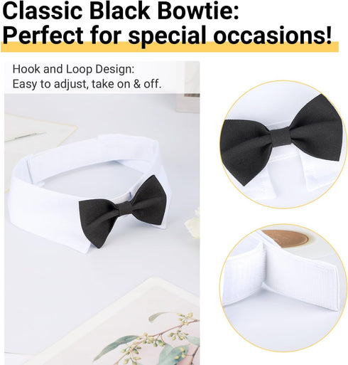 Segarty Dog Bow Tie, Adjustable Black Bowtie Collar for Extra Large Dogs, Dog Neck Tie Tuxedo Comfortable Cotton Boy Pets Grooming Accessories for...