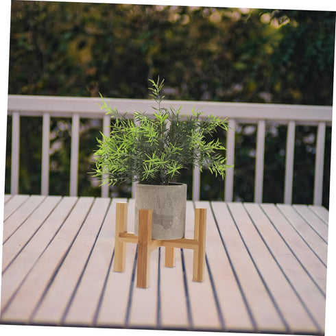 1pc Wooden Planter Stand Bamboo Tray Small Plant Stand Planter Holder Shelf Indoor Flower Pot Rack Bonsai Stand House Plants Midsize Flower Pot Ho...