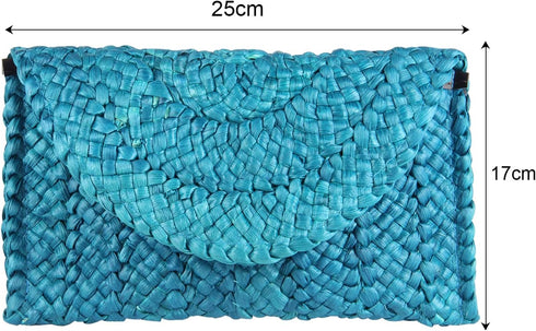 Women Straw Clutch Purse Handbag Straw Shoulder Bag Summer Beach Bag Woven Bag Envelope Purse Wallet...
