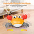 Crawling Crab Baby Toys with Music & Light, Tummy Time Interactive Toddler Toy Automatically Avoid Obstacles for Boys or Girls (Orange)...