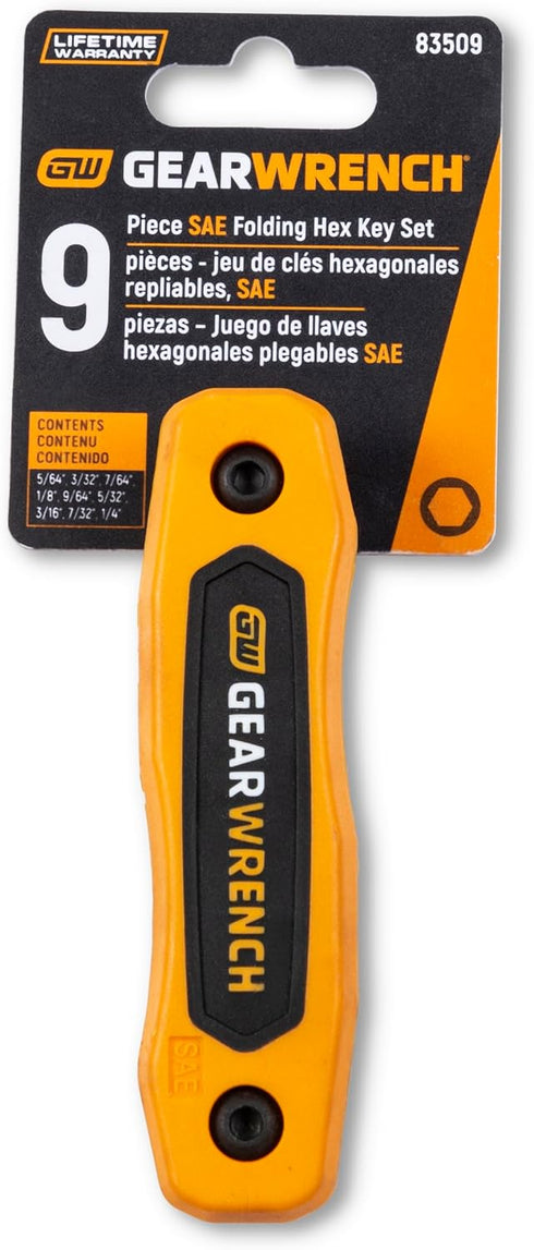 GEARWRENCH 9 Piece SAE Folding Hex Key Set - 83509...
