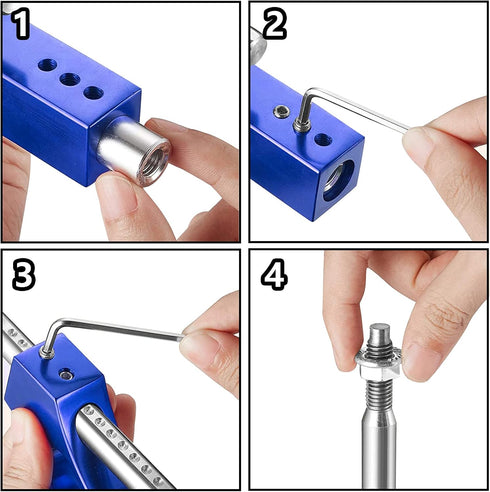 Blue Manual Shifter Extender 12x1.25, Adjustable Height Shift Knob Extender M10*1.5 Aluminum Shift Knob Extension with 4 Adapters for Most Vehicle...