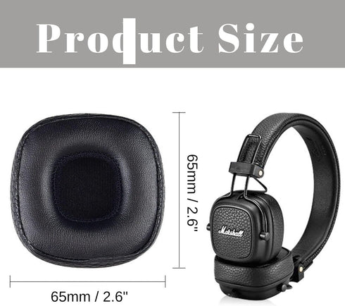Replacement Ear Cushion for Marshall Major 3/ Major III, Marshall Headphone Ear Pad with Memory Foam PU Leather, Ear Cups Cover Repair Parts, Wire...