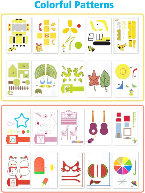 3D Pen Printing Drawing Book, Reusable Colored 40 Pattern Thick Paper Templates with Two Clear Plate, 3D Painting Graffiti Stencils for Kids DIY G...