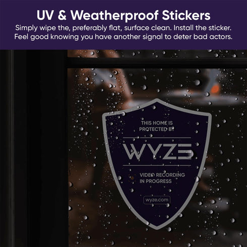 WyzeCam UV Waterproof Reflective Security Stickers Compatible for Wyze Home Security System, Video Surveillance Sticker Security Signs Outdoor, Pa...