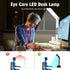 LED Desk Lamp Light with 2 Pen Holders, Time, Date, Temperature Display, Dimmable, 3 Color Modes, Touch Control, Foldable,Eye-Caring Table Lamp fo...