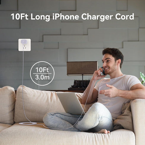 Phone 15 Pro Max Charger Fast Charging,20W USB C Fast Charger Block & 10Ft Long USB C to C Fast Charging Cable Cord for i.Phone 15 Pro/15 Pro Max/...