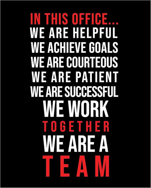 Posterizer 1 pcs-in this office we are a team-Workplace & Office Art-Motivational & Inspirational Art-Gift for Boss, Manager-decor for office wall...