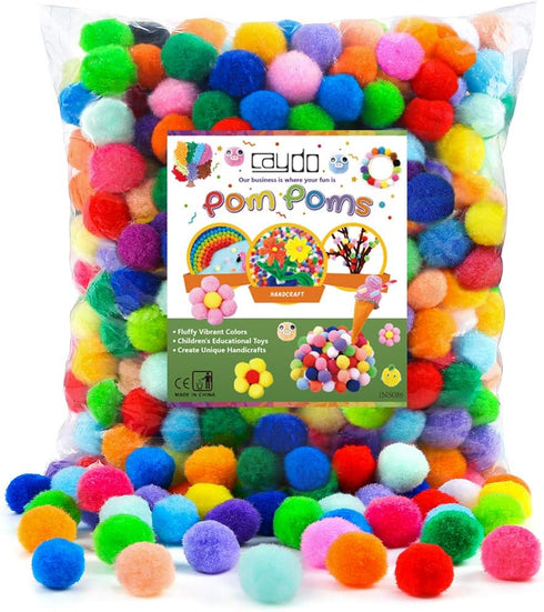 Caydo 400 Pieces 1 Inch 20 Colors Pompoms Arts and Crafts Pom Poms Balls for Hobby Supplies and Creative Craft DIY Material...