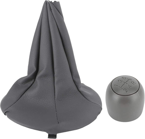 Acouto Shift Knob and Gear Shift Boot,5 Speed Gear Shift Knob with Dustproof Boot Collars for Fiat Panda 500 500C...