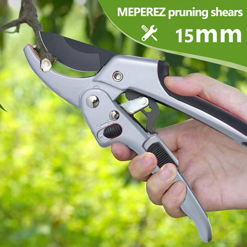 Pruning shears, work 3 times easier, MUSTKING garden clippers (Adjustable - Upgraded - Black)...