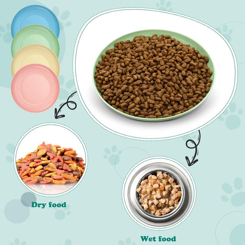 Gerrii 12 Pieces Whisker Fatigue Relief Cat Bowl 6 Inch Shallow Cat Food Dish Cat Wet Feeding Bowls Wide and Small Pet Plate for Kittens and Short...