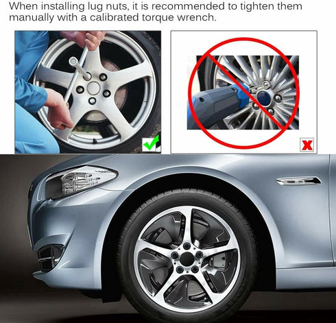 M12x1.50 Chrome Wheel Lug Stud Nut Set Compatible with 2006-2021 Ford Focus Fusion Fiesta Escape EcoSport Ranger MKC MKZ, Replaces 611-303 CV6Z101...