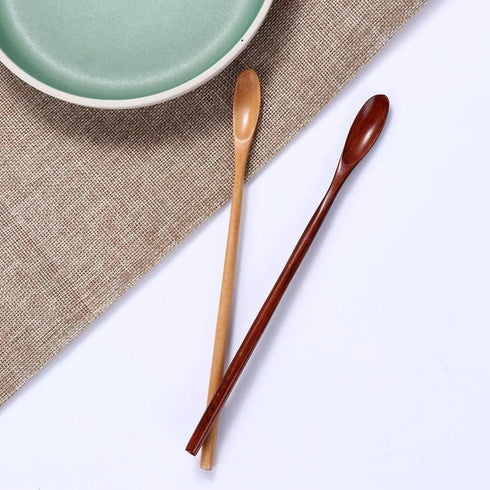 Honey Dipper Stick -Natural Wood Long Handle Spoons for Coffee, Tea Stirring Spoons -Dessert Iced Tea Cocktail Mixing Spoons for Home Kitchen -Che...
