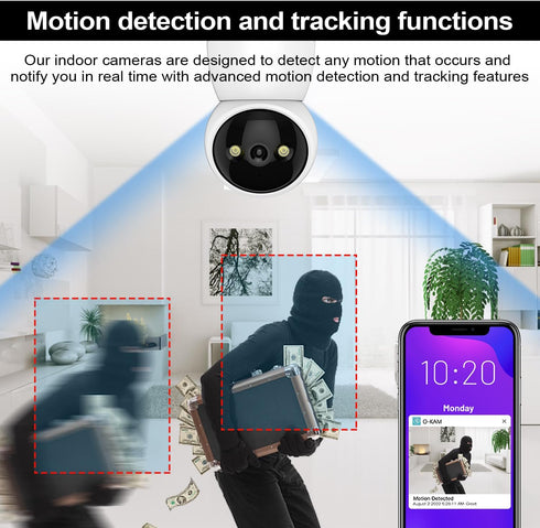 Indoor Security Camera 2K, 3MP Pet Camera with Phone App, WiFi 2.4GHz/5G Home Security Camera Pan Tilt with Night Vision, 24/7, 2-Way Talk, Motion...