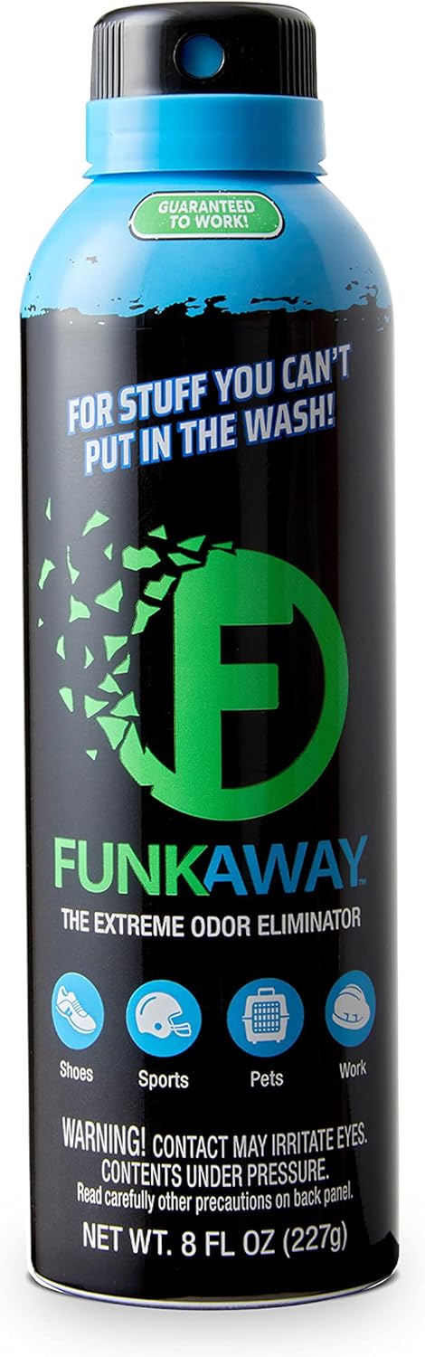 FunkAway Aerosol Spray, 8 oz., Extreme Odor Eliminator Spray, Ideal for Shoe Smells, Pet Odors and Bulky Stuff that Won't Fit in the Wash; Attacks...