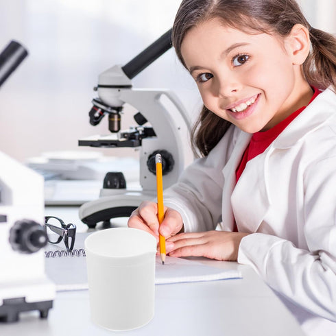Baluue 2pcs PTFE Teflon Beaker 100ml Polypropylene Lab Beaker White Lab Measuring Cup Plastic Liquid Cup Container for Science Experiment, School ...