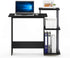 Furinno Efficient Home Laptop Notebook Computer Desk with Square Shelves, Black/Grey...