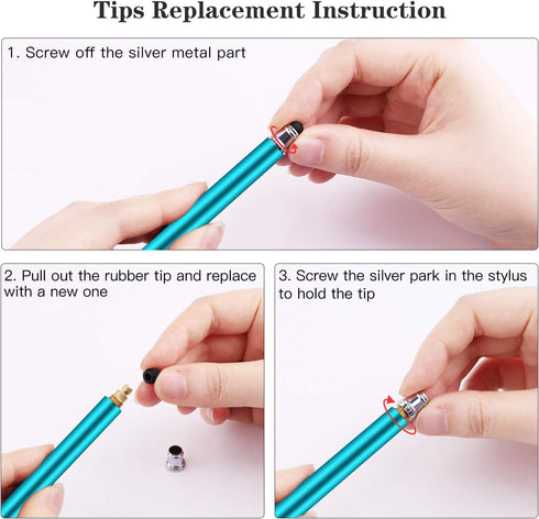 METRO Capacitive Stylus Pens, Rubber Tips 2-in-1 Series, High Sensitivity & Precision styli Pens for Touch Screens Devices (Blue)......