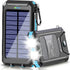 Solar Charger Power Bank, 39800mAh Portable Charger Fast Charger Dual USB Port Built-in Led Flashlight and Compass for All Cell Phone and Electron...