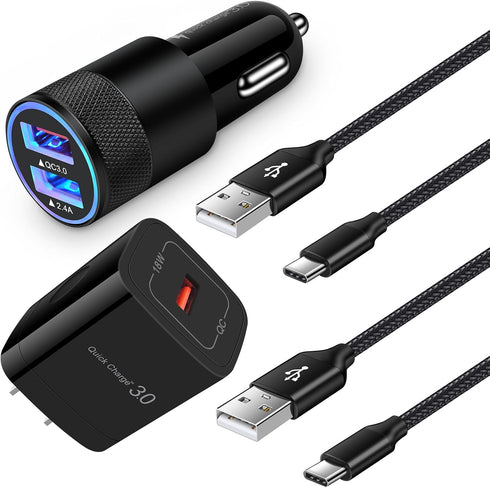 Quick Charge 3.0 Fast Charger Kit for Samsung Galaxy S24 A14 A54 S23 S22 S21 S20 A15 A13 Z Fold/Flip 5,Google Pixel 8 7 6 Pro 7a 6a 5,Wall Charger...