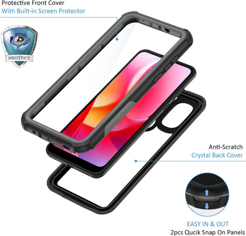 Lanhiem for Motorola Moto G Power 2022 Case, IP68 Waterproof Dustproof Shockproof Case with Built-in Screen Protector, Full Body Heavy Duty Protec...