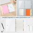 FYY Clear A5 Notebook Binder 6 Ring - Transparent A5 Binder Loose Leaf Notebook Clear Cover Plastic, Refillable A5 Notebook Binder with 45 Sheets ...