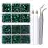 LPBeads 6400 Pieces Hotfix Rhinestones Emerald Flat Back 5 Mixed Sizes Crystal Round Glass Gems with Tweezers and Picking Rhinestones Pen...